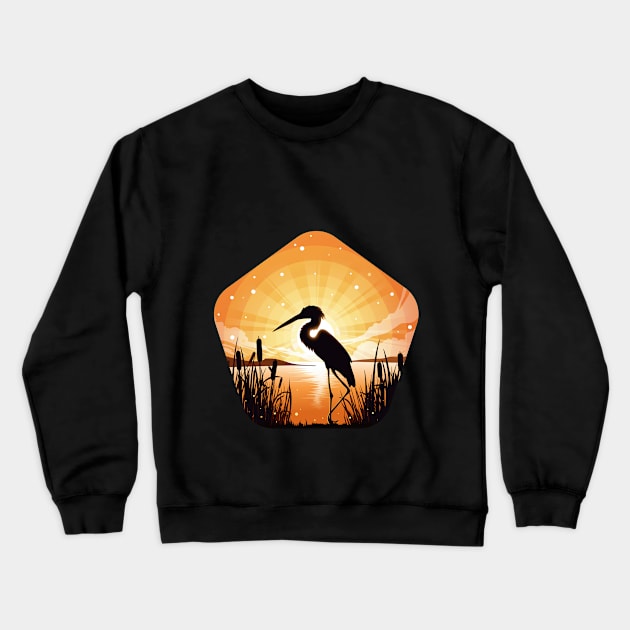 Heron Crewneck Sweatshirt by Prok_Art